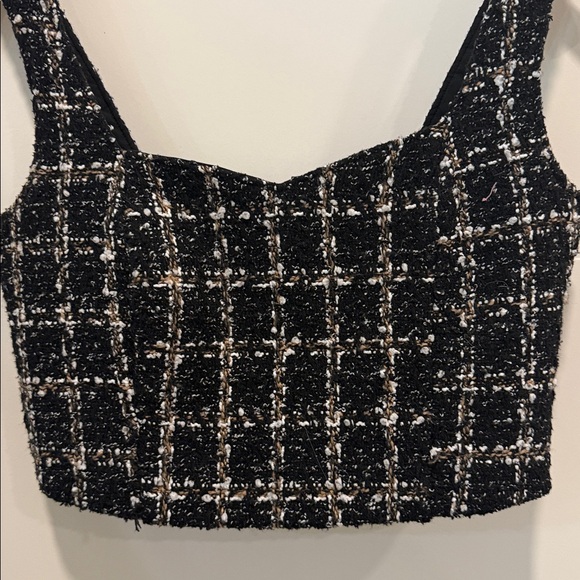 Abercrombie & Fitch Black and White Plaid Crop Top size small - Picture 3 of 7